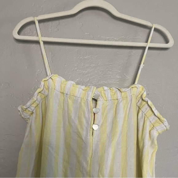 Stoney Clover Lane x Target Butter Yellow Striped Linen Jumpsuit Size Small - Picture 6 of 12